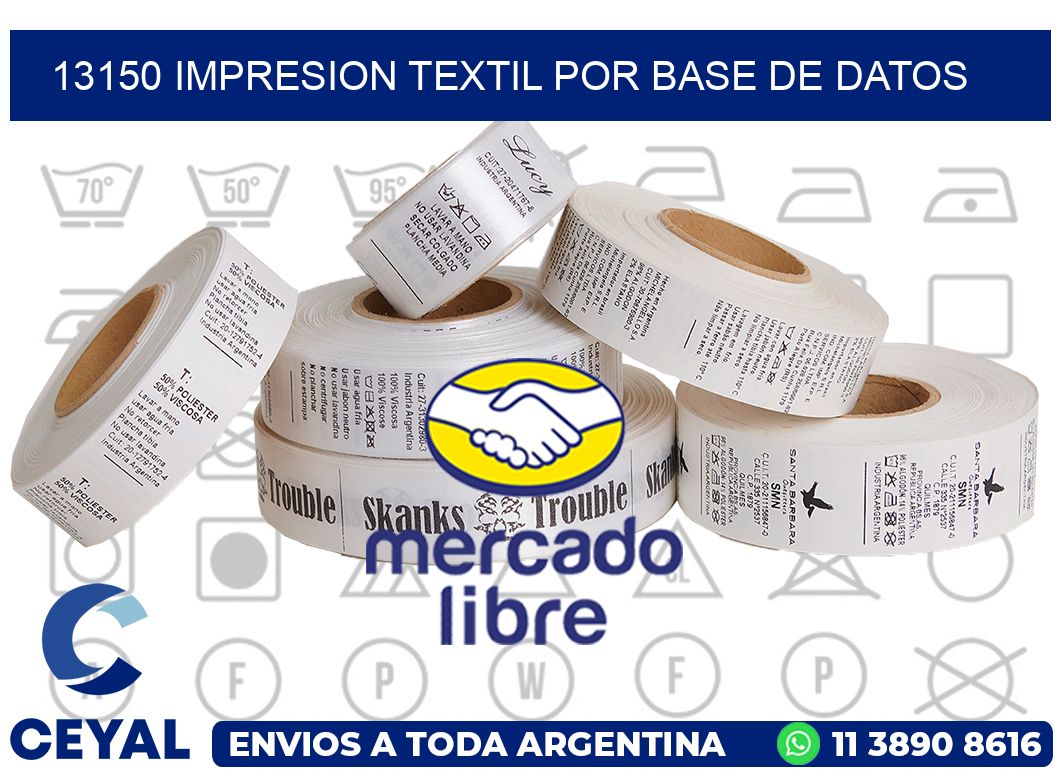 13150 IMPRESION TEXTIL POR BASE DE DATOS