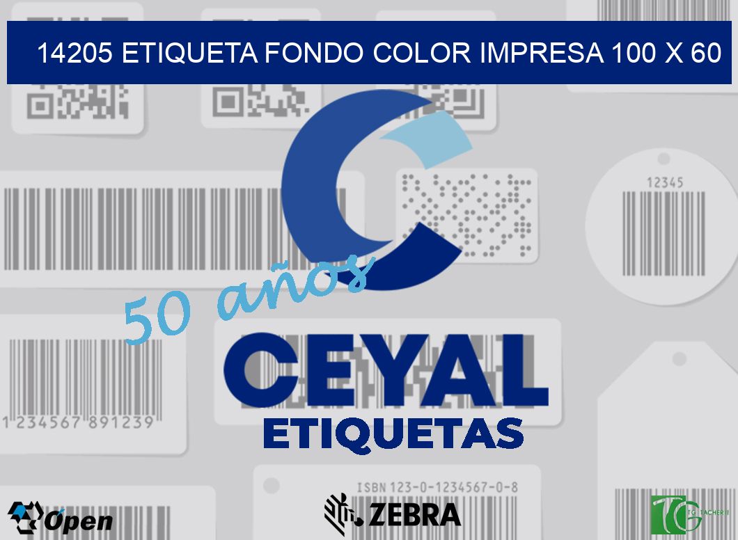 14205 ETIQUETA FONDO COLOR IMPRESA 100 X 60