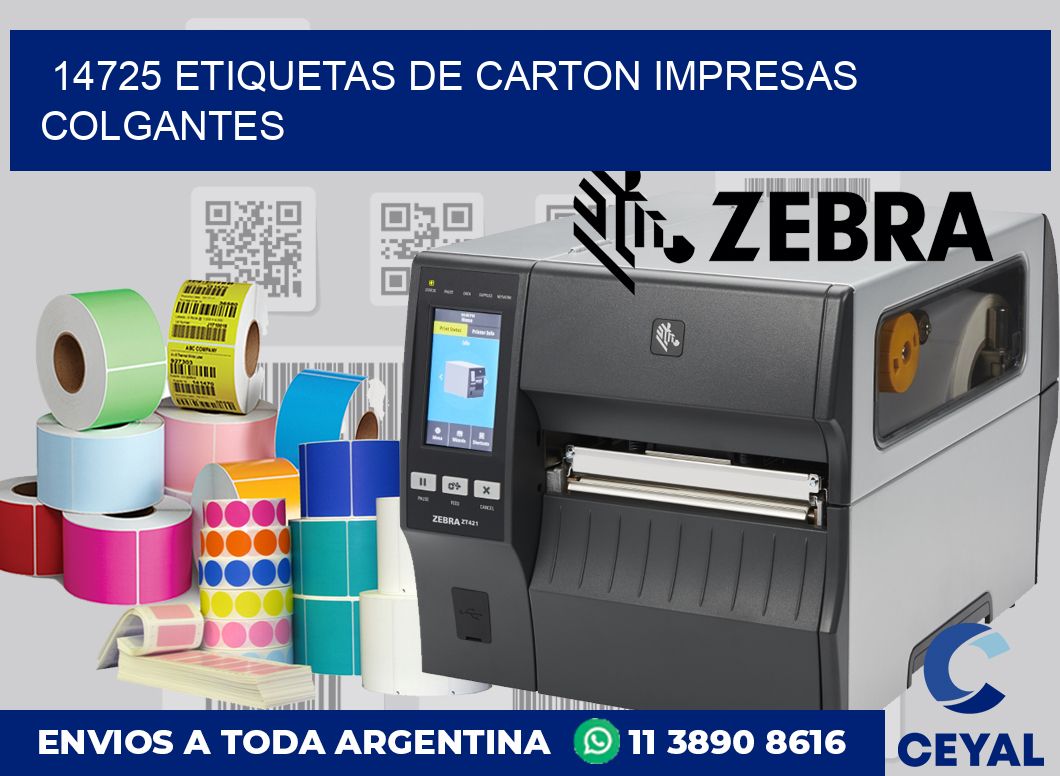 14725 ETIQUETAS DE CARTON IMPRESAS COLGANTES
