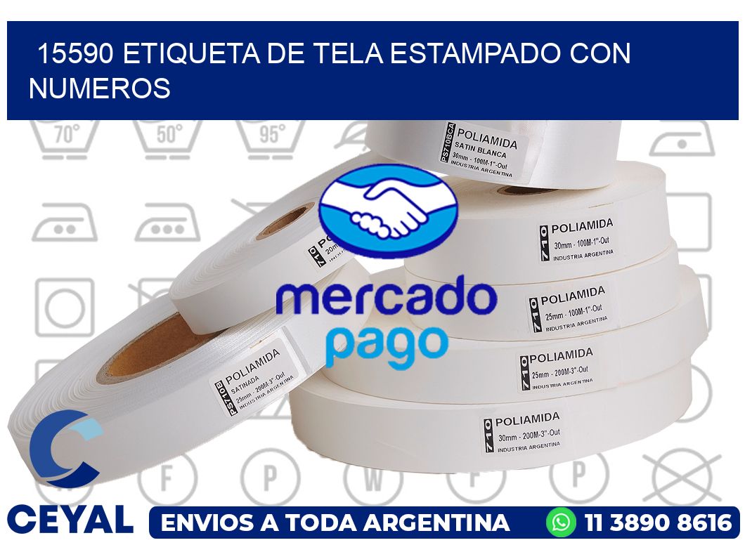 15590 ETIQUETA DE TELA ESTAMPADO CON NUMEROS
