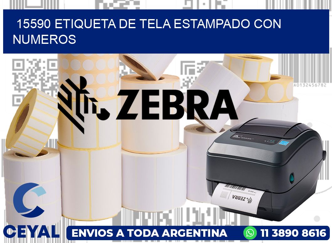 15590 ETIQUETA DE TELA ESTAMPADO CON NUMEROS