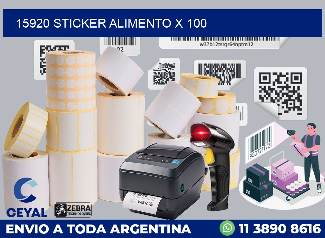 15920 sticker alimento x 100