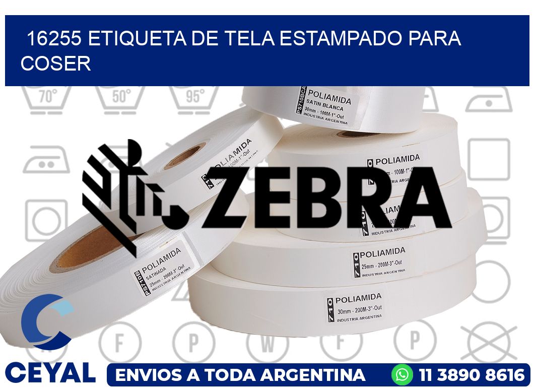 16255 ETIQUETA DE TELA ESTAMPADO PARA COSER