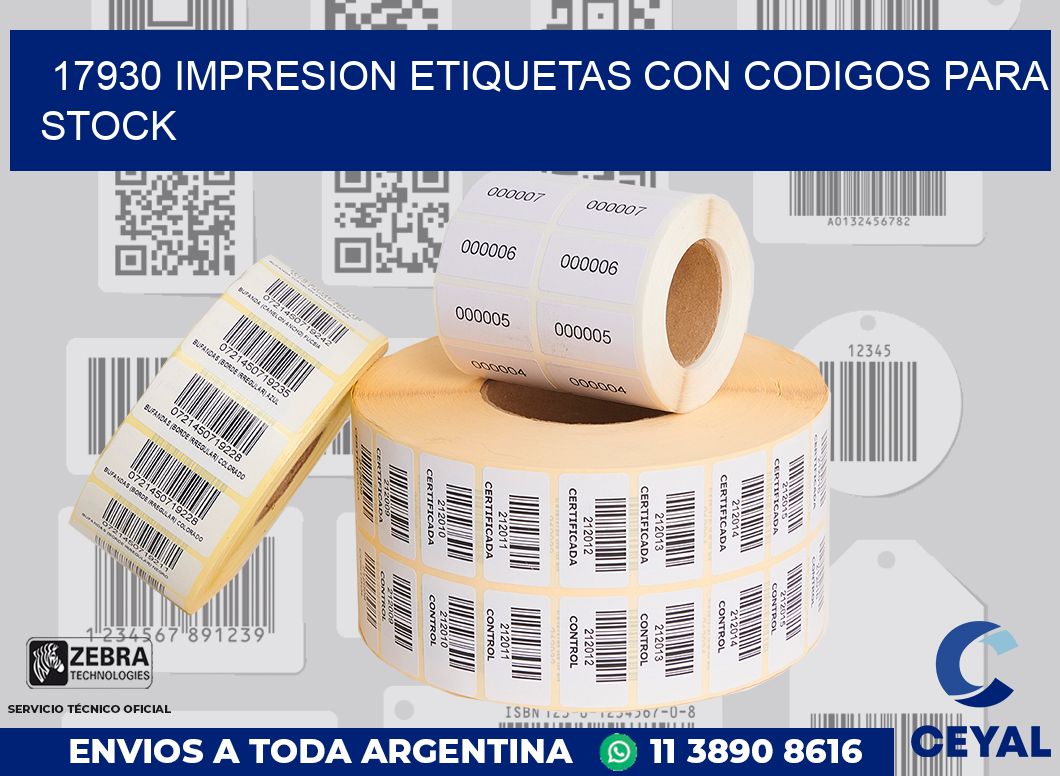 17930 IMPRESION ETIQUETAS CON CODIGOS PARA STOCK