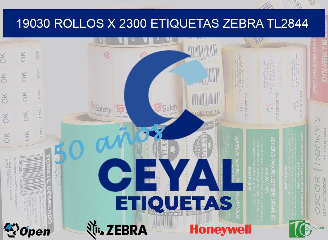 19030 Rollos x 2300 etiquetas zebra tl2844