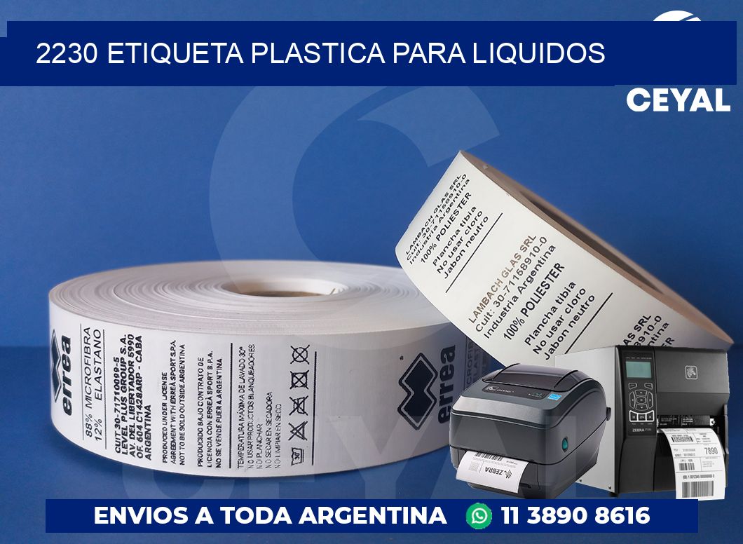 2230 ETIQUETA PLASTICA PARA LIQUIDOS
