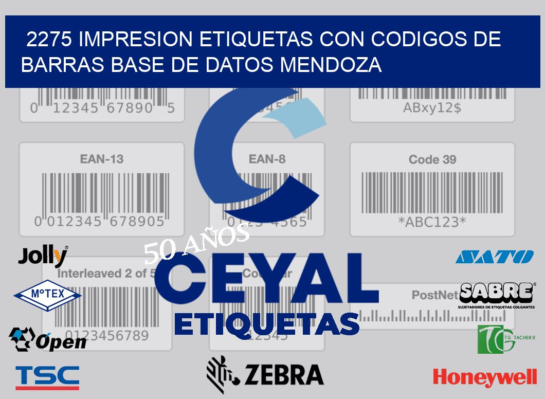 2275 IMPRESION ETIQUETAS CON CODIGOS DE BARRAS BASE DE DATOS MENDOZA