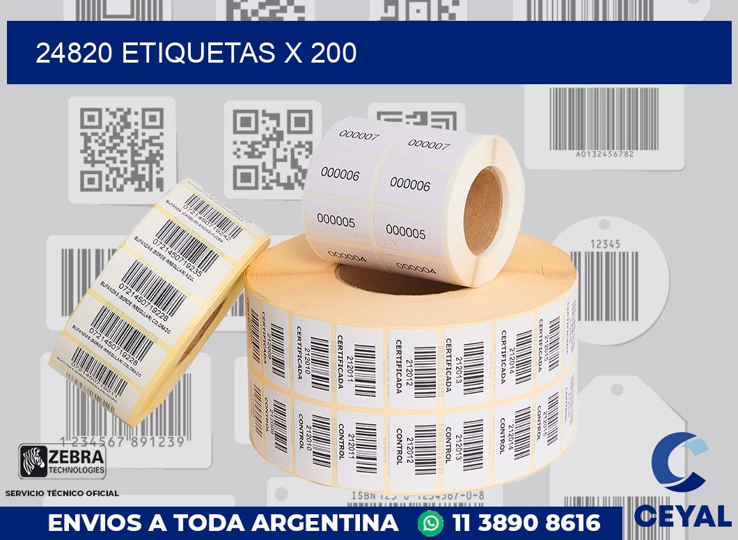 24820 Etiquetas x 200