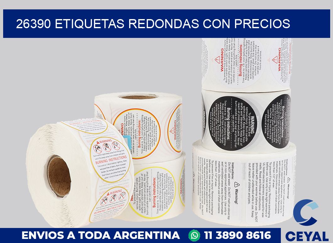 26390 ETIQUETAS REDONDAS CON PRECIOS