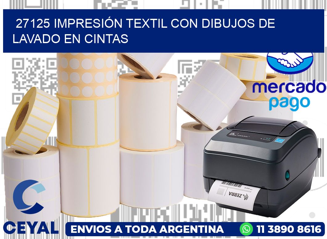 27125 IMPRESIÓN TEXTIL CON DIBUJOS DE LAVADO EN CINTAS