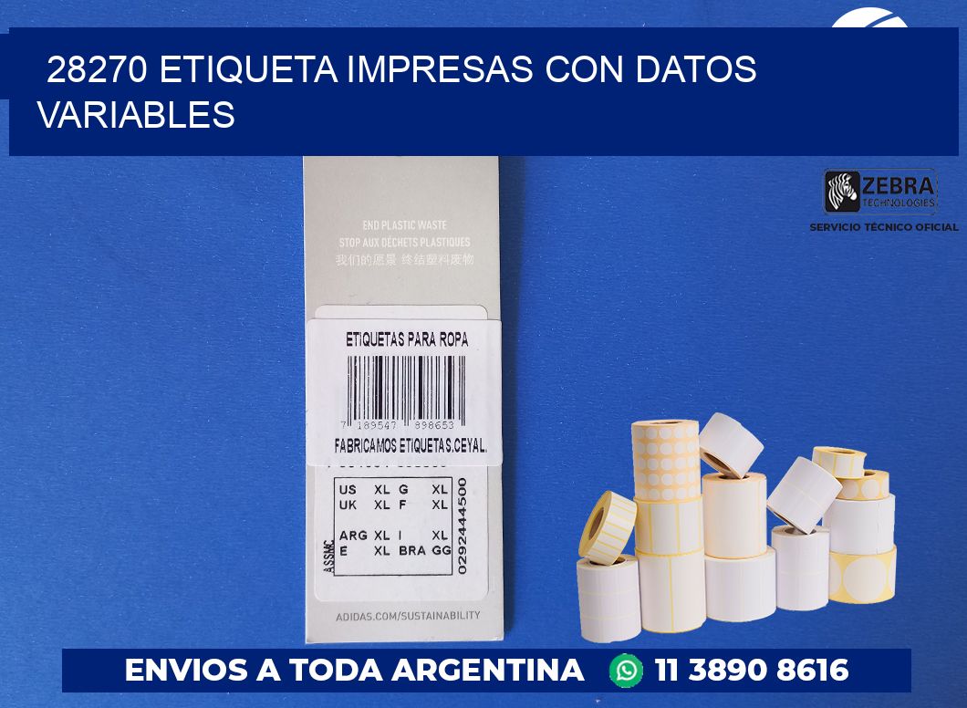 28270 ETIQUETA IMPRESAS CON DATOS VARIABLES