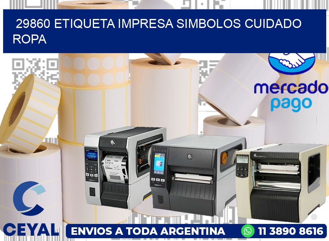 29860 ETIQUETA IMPRESA SIMBOLOS CUIDADO ROPA