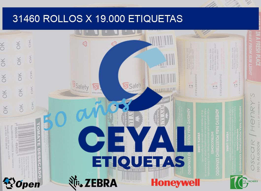 31460 Rollos x 19.000 etiquetas