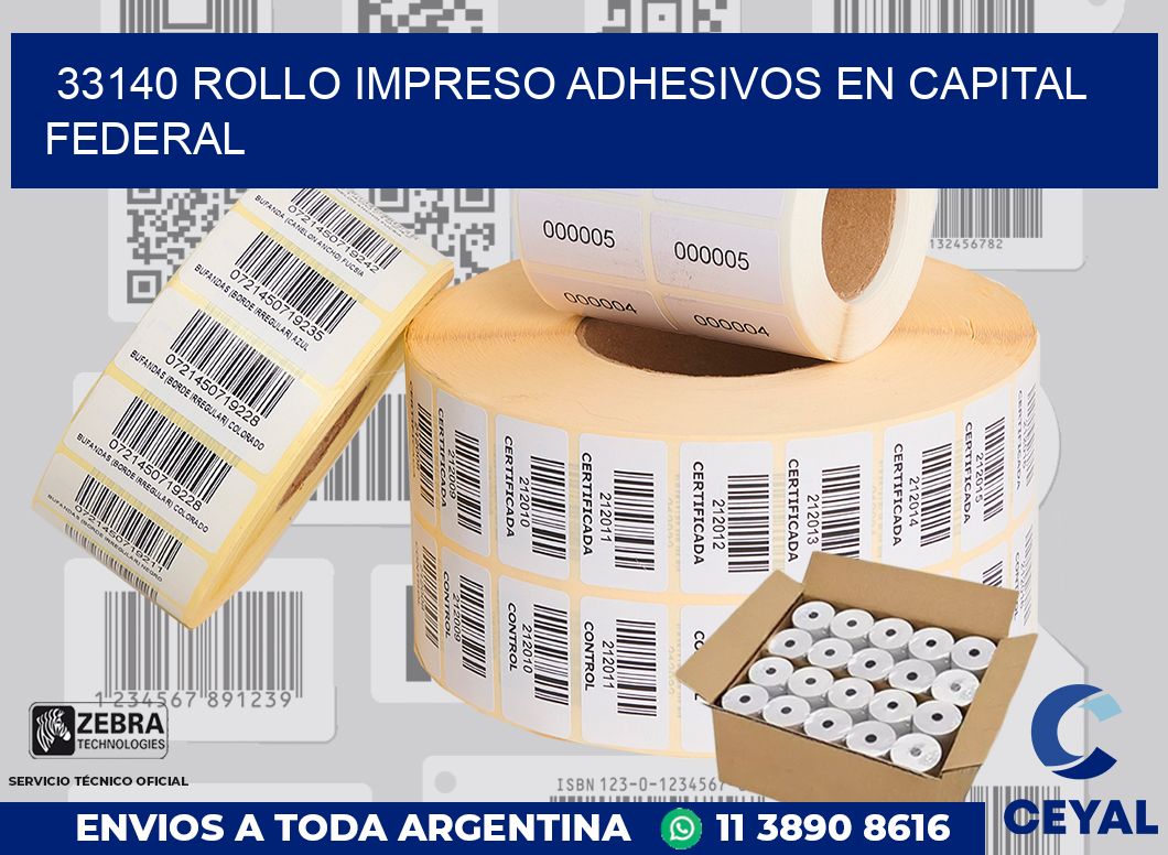 33140 ROLLO IMPRESO ADHESIVOS EN CAPITAL FEDERAL