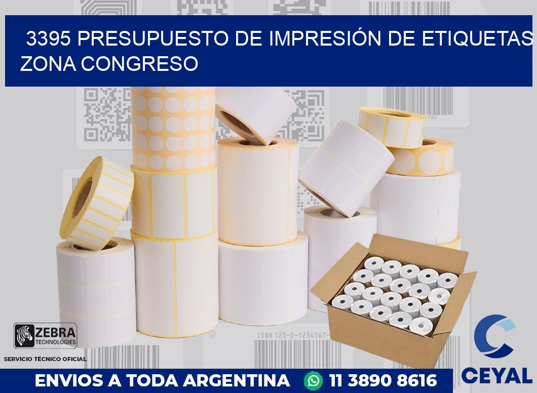 3395 PRESUPUESTO DE IMPRESIÓN DE ETIQUETAS ZONA CONGRESO