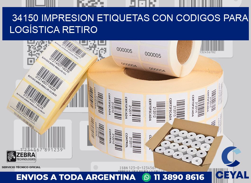 34150 IMPRESION ETIQUETAS CON CODIGOS PARA LOGÍSTICA RETIRO