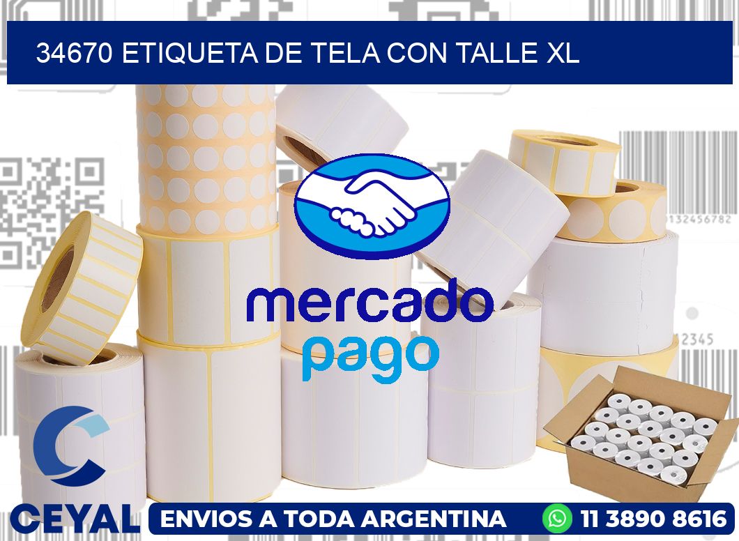 34670 ETIQUETA DE TELA CON TALLE XL