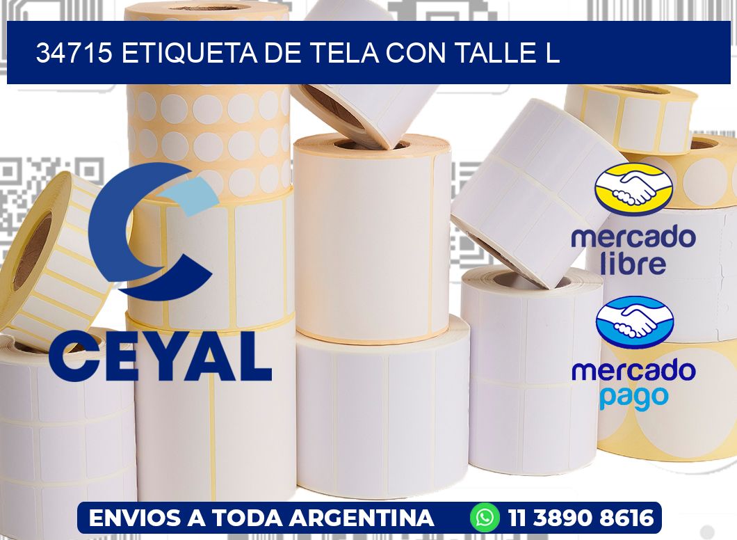 34715 ETIQUETA DE TELA CON TALLE L