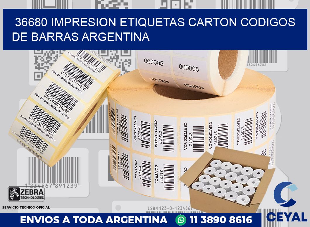 36680 IMPRESION ETIQUETAS CARTON CODIGOS DE BARRAS ARGENTINA