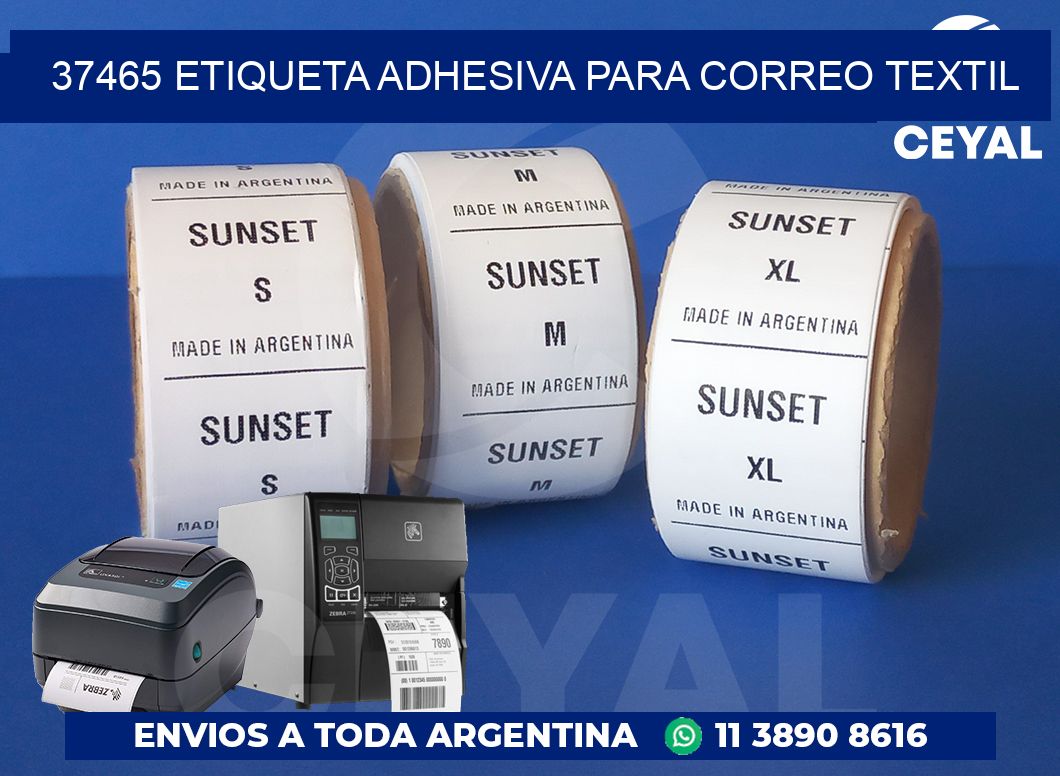 37465 ETIQUETA ADHESIVA PARA CORREO TEXTIL
