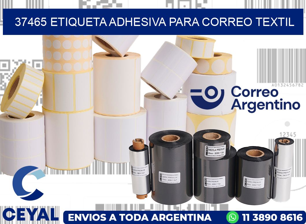 37465 ETIQUETA ADHESIVA PARA CORREO TEXTIL