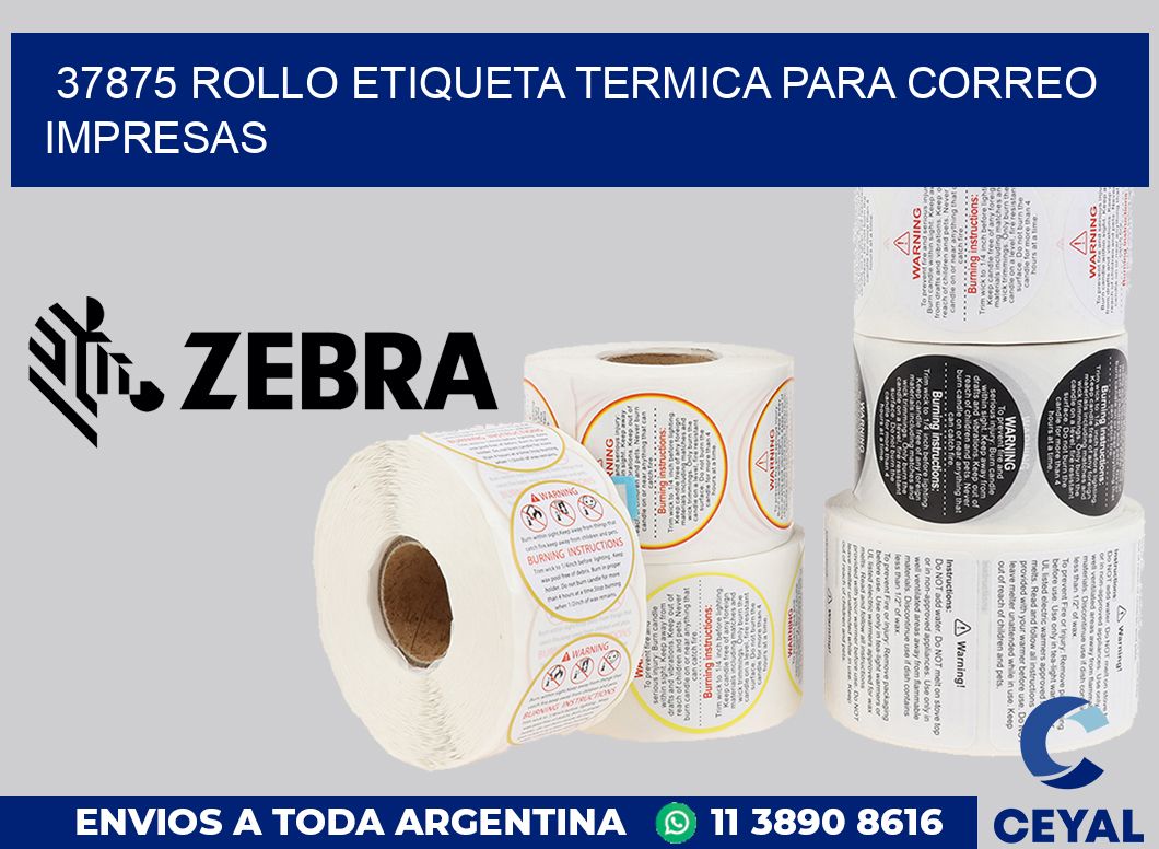 37875 ROLLO ETIQUETA TERMICA PARA CORREO IMPRESAS
