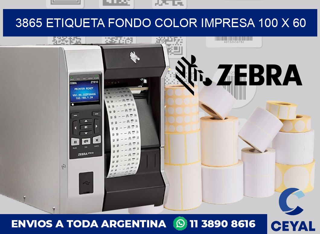 3865 ETIQUETA FONDO COLOR IMPRESA 100 X 60
