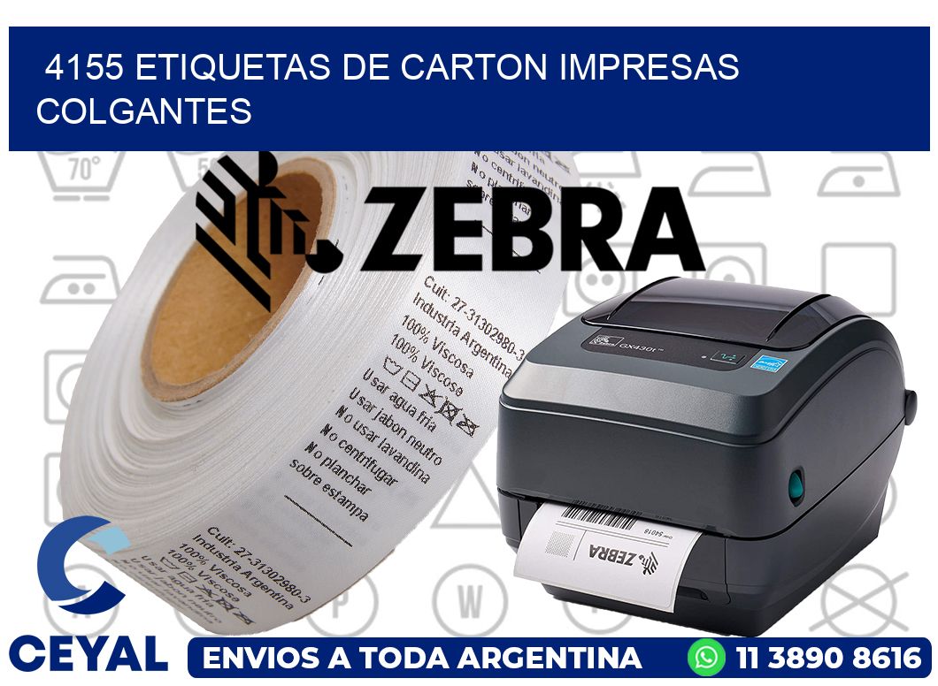 4155 ETIQUETAS DE CARTON IMPRESAS COLGANTES