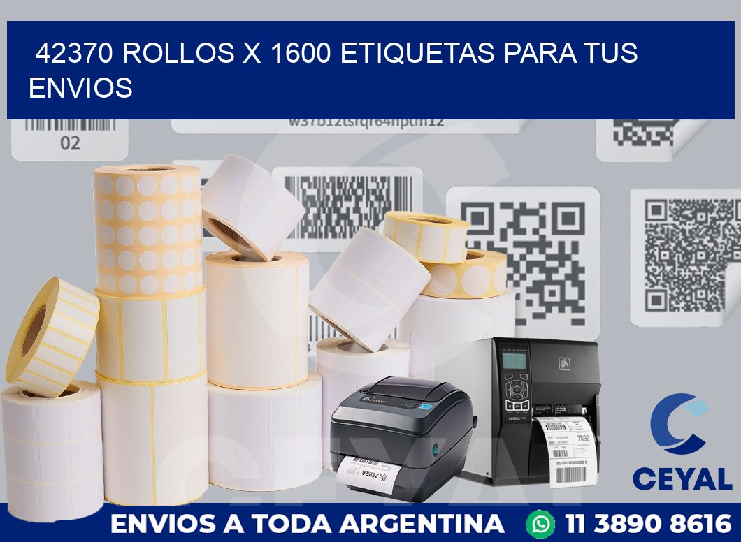 42370 Rollos x 1600 etiquetas para tus envios