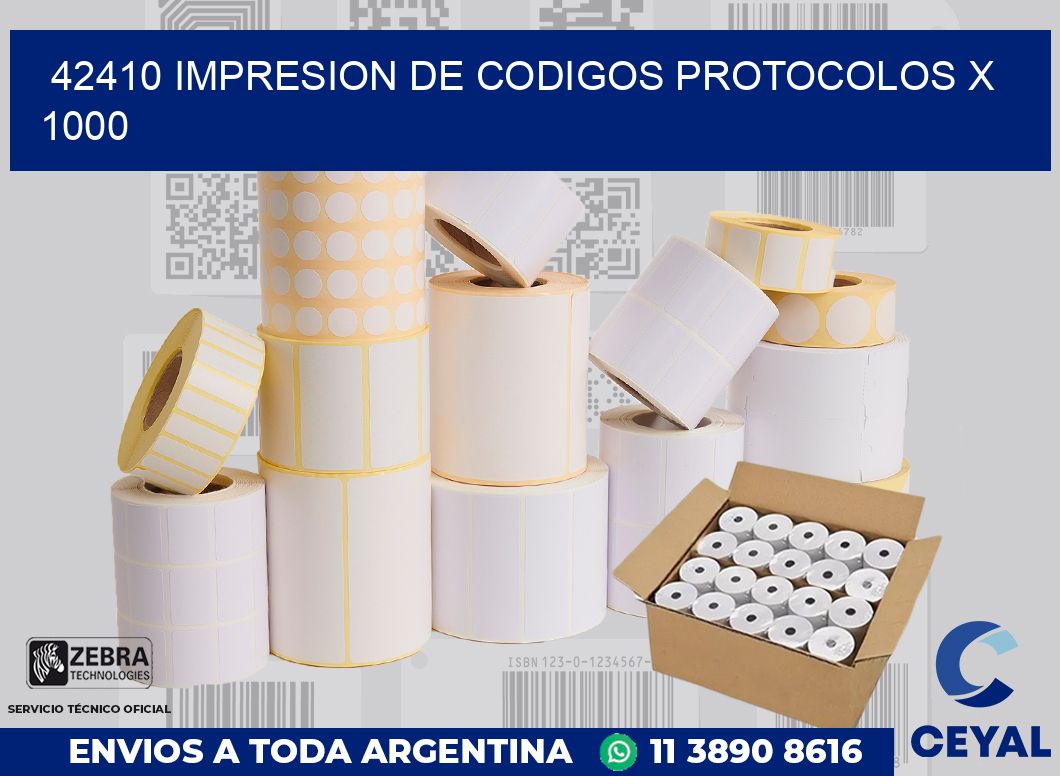42410 impresion de codigos protocolos x 1000