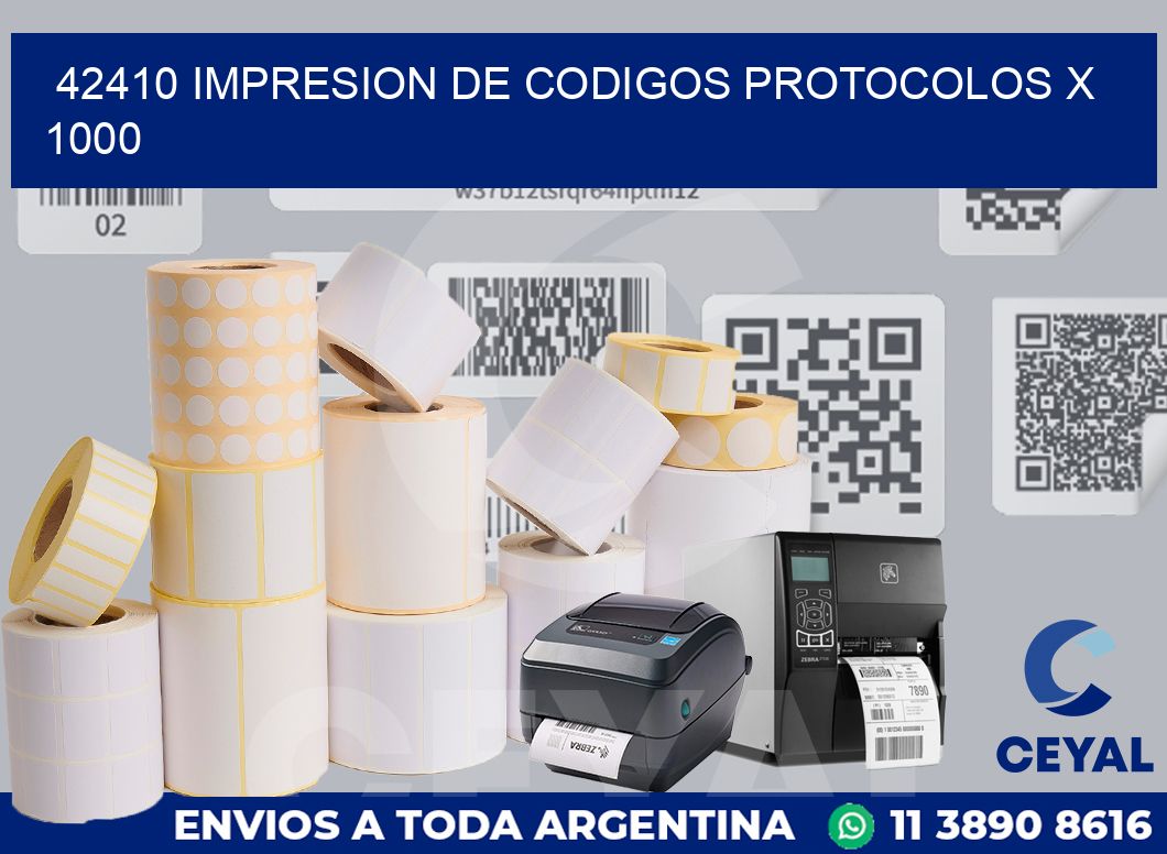 42410 impresion de codigos protocolos x 1000