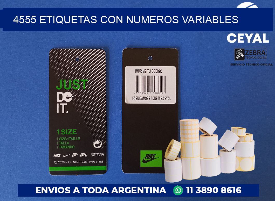 4555 ETIQUETAS CON NUMEROS VARIABLES