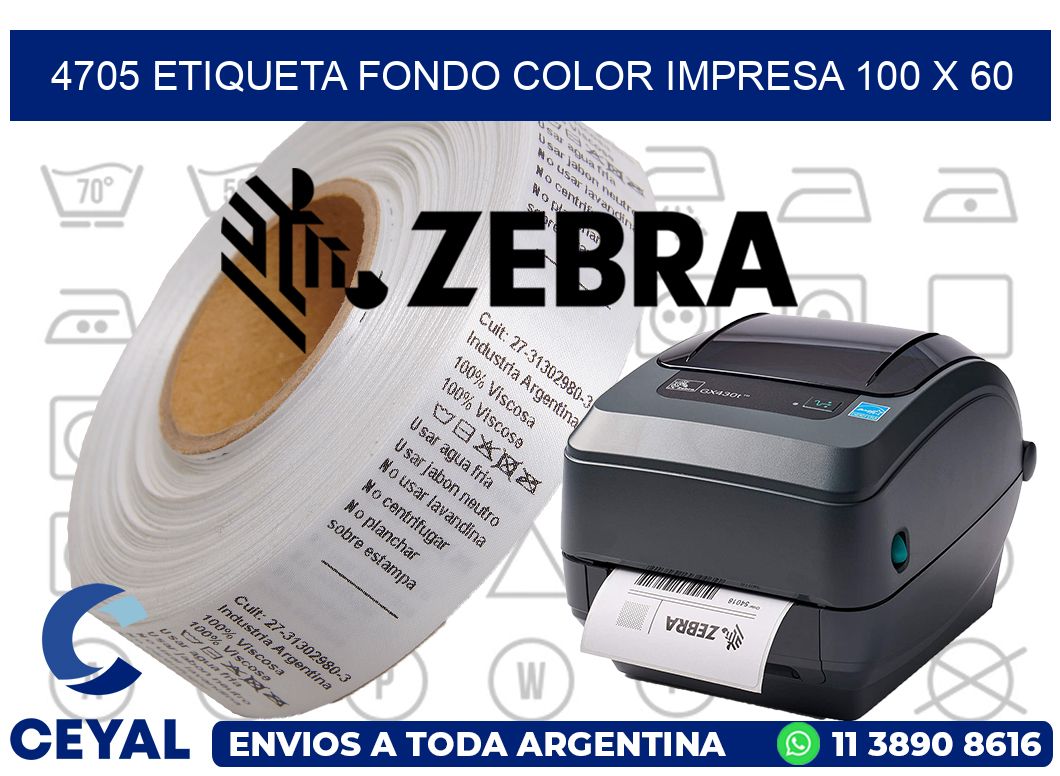 4705 ETIQUETA FONDO COLOR IMPRESA 100 X 60