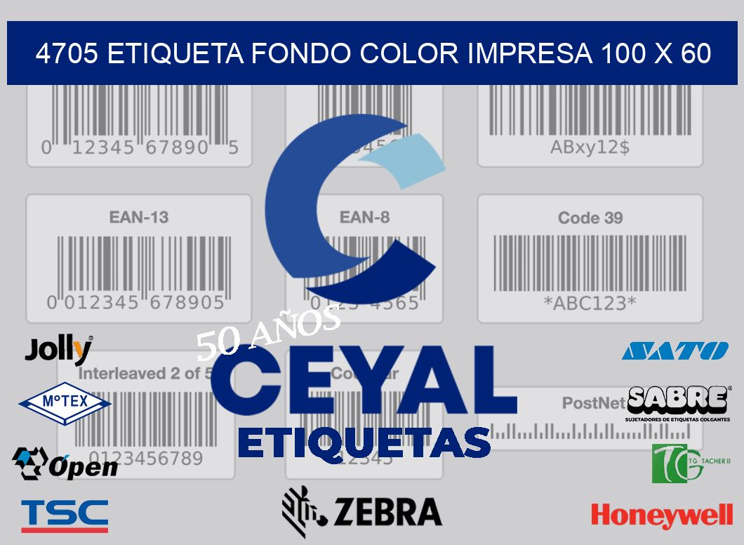 4705 ETIQUETA FONDO COLOR IMPRESA 100 X 60