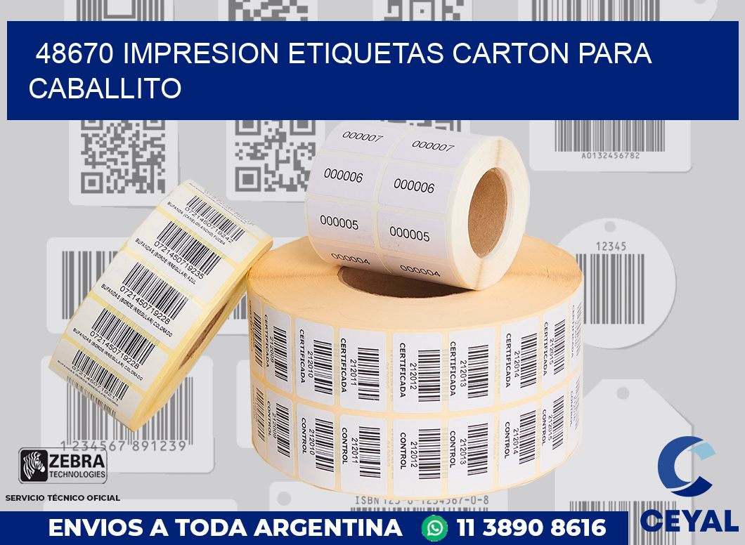 48670 IMPRESION ETIQUETAS CARTON PARA CABALLITO