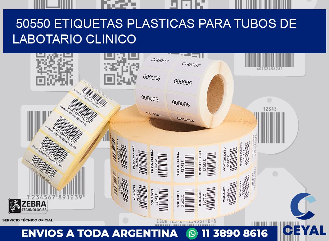 50550 ETIQUETAS PLASTICAS PARA TUBOS DE LABOTARIO CLINICO