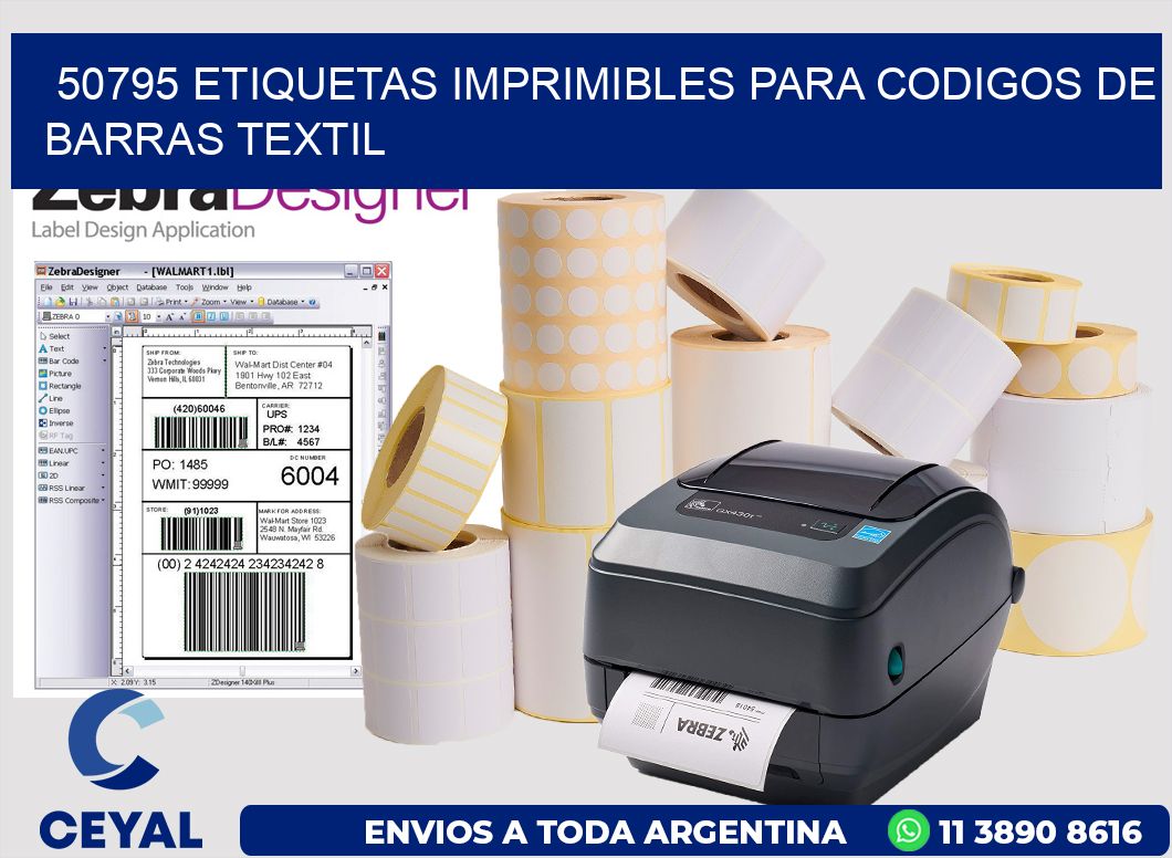 50795 ETIQUETAS IMPRIMIBLES PARA CODIGOS DE BARRAS TEXTIL