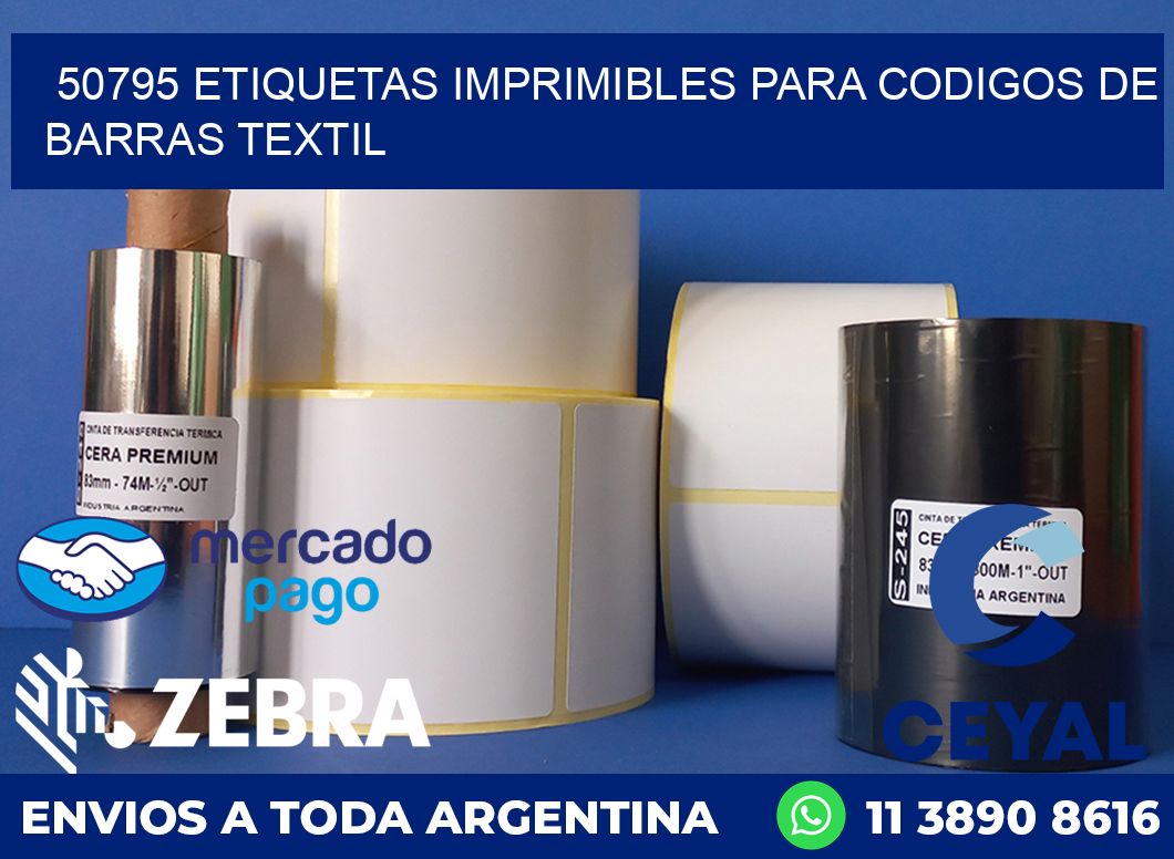 50795 ETIQUETAS IMPRIMIBLES PARA CODIGOS DE BARRAS TEXTIL