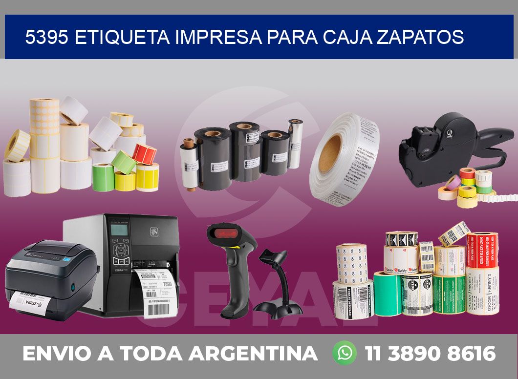 5395 ETIQUETA IMPRESA PARA CAJA ZAPATOS