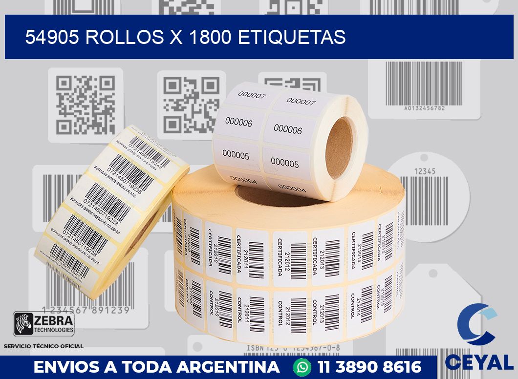 54905 Rollos x 1800 etiquetas