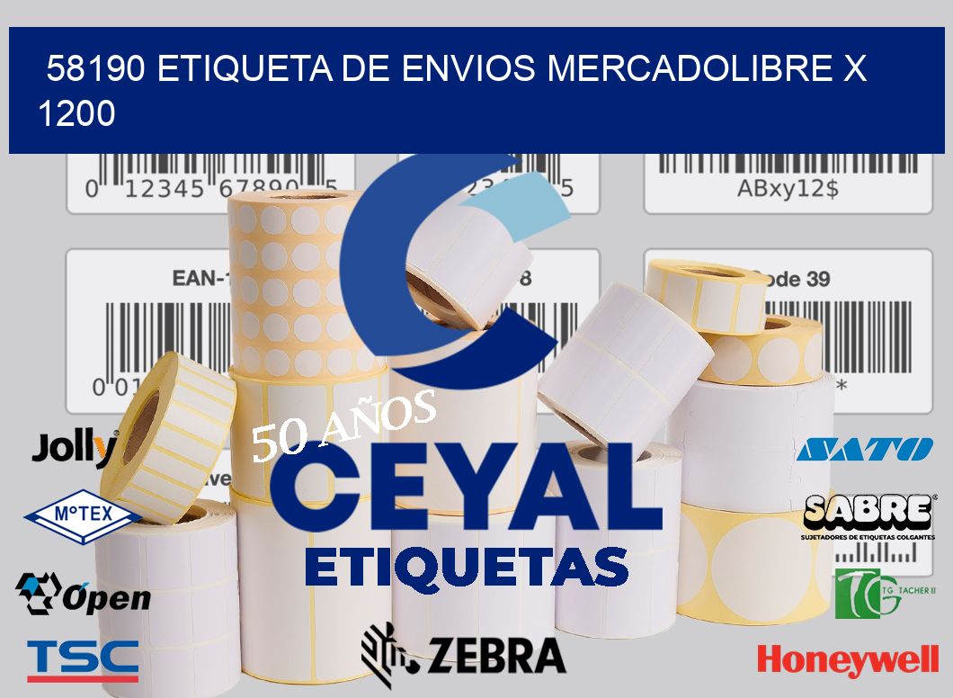 58190 etiqueta de envios mercadolibre x 1200