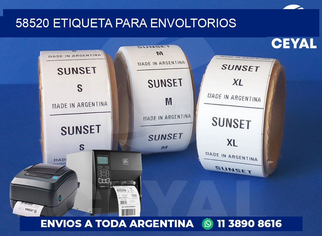 58520 ETIQUETA PARA ENVOLTORIOS