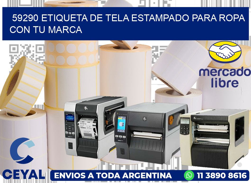 59290 ETIQUETA DE TELA ESTAMPADO PARA ROPA CON TU MARCA