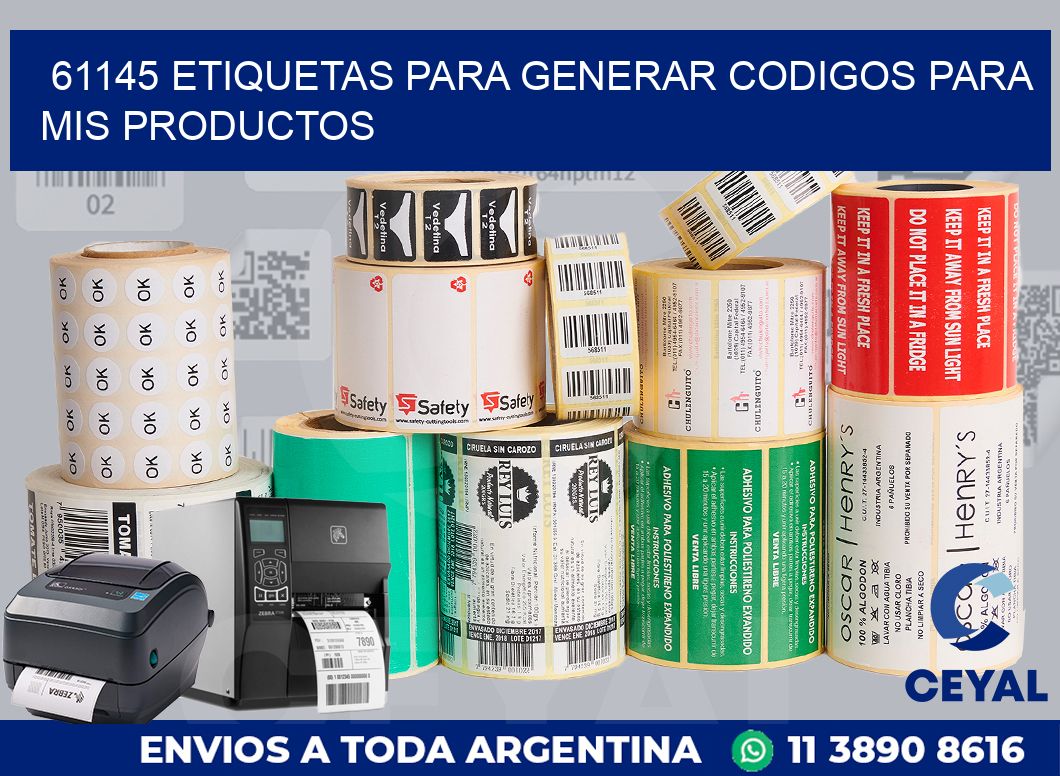 61145 ETIQUETAS PARA GENERAR CODIGOS PARA MIS PRODUCTOS