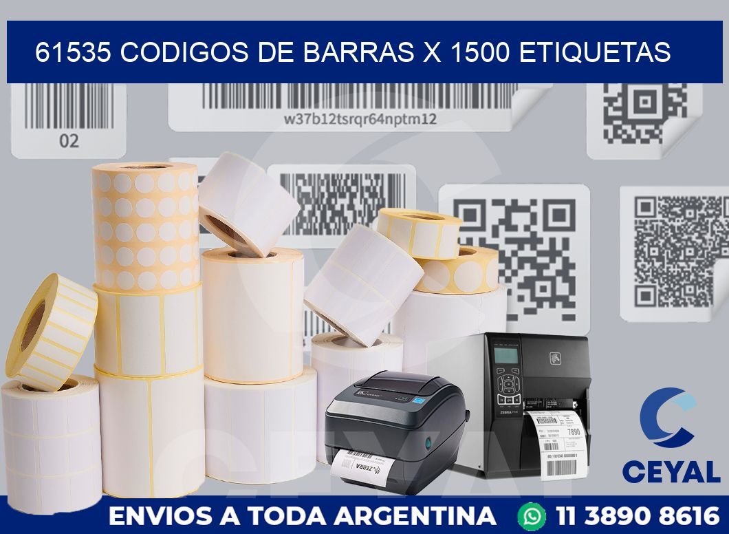 61535 codigos de barras x 1500 etiquetas