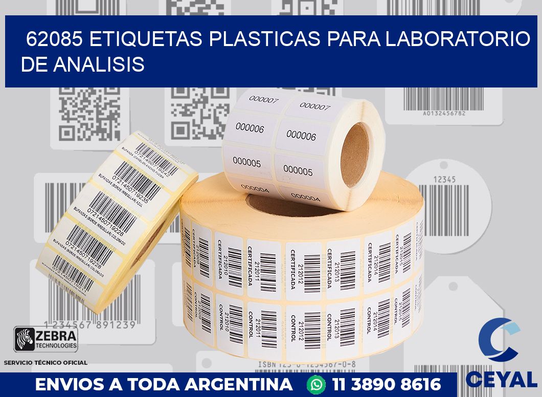62085 ETIQUETAS PLASTICAS PARA LABORATORIO DE ANALISIS
