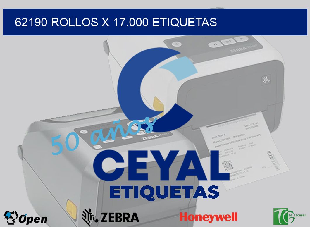 62190 Rollos x 17.000 etiquetas