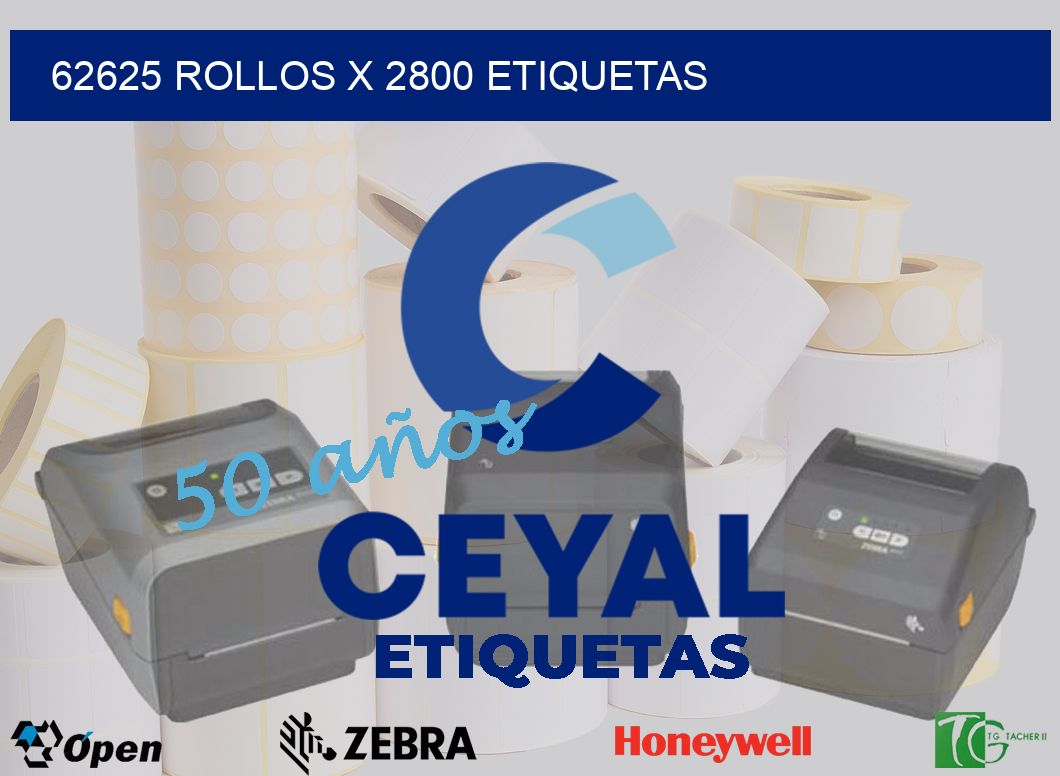 62625 Rollos x 2800 etiquetas