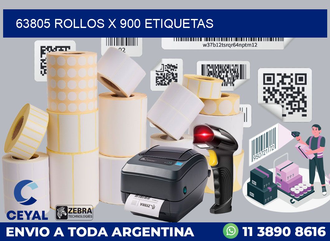 63805 Rollos x 900 etiquetas