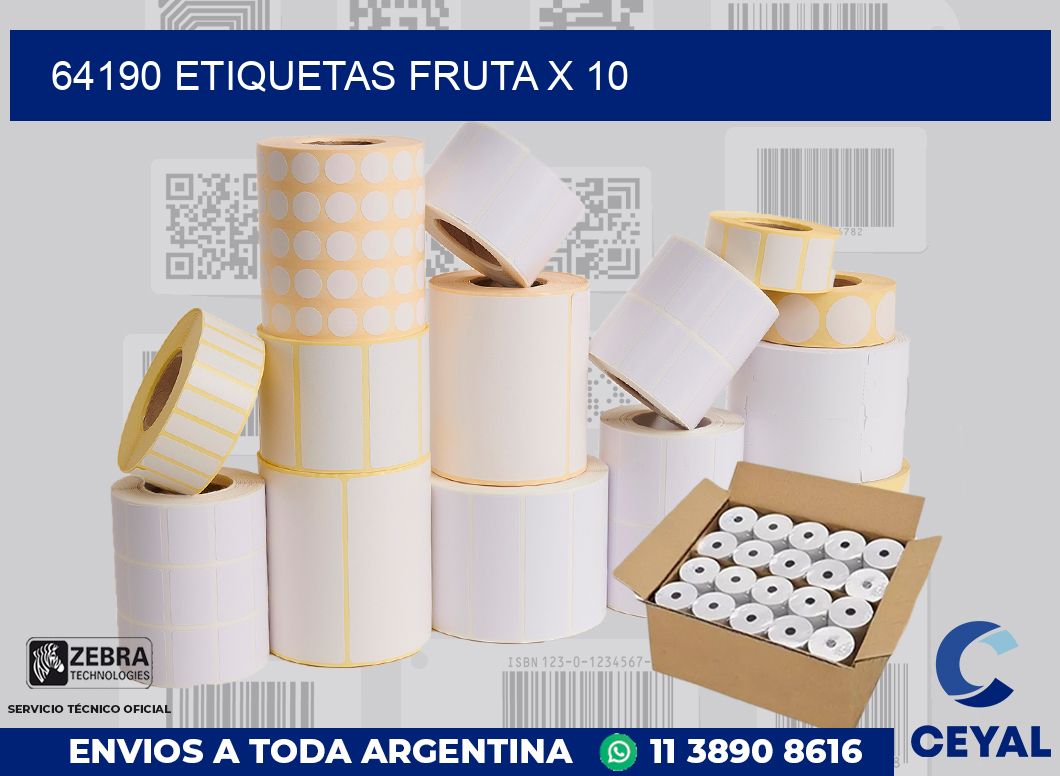 64190 etiquetas fruta x 10
